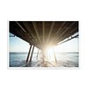 Under Bridge at Sunrise on the Ocean  Framed Photo Poster